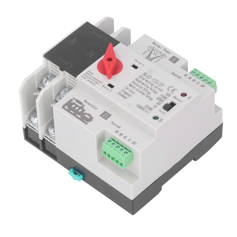 Automatic Transfer Switch 2P 63A Generator Changeover Switch AC 110V