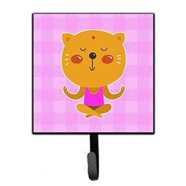 Caroline's Treasures BB6728SH4 Yoga Cat Leash or Key Holder, 7Hx4.25W, Multicolor