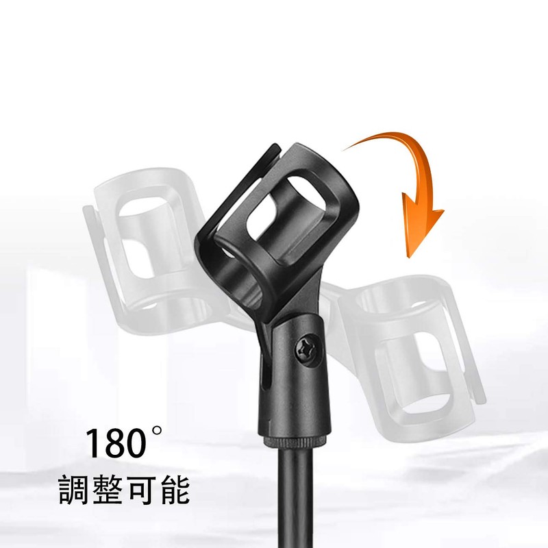 KOLEMO Adjustable Height Stable Desktop Microphone Stand Black with Microphone
