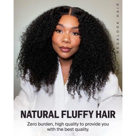 Megalook hair Salon-Quality Glueless Wigs Human Hair Pre Plucked Pre Cut 6x5 Deep Parting Closure Wig 220% Density Ready to Go Glueless Deep Wig Special Curly Wig Human Hair 16 Inch