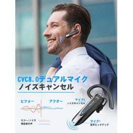 B45 Hands-free Calling Earphones, Bluetooth Headset, Single Earbuds, Bluetooth Earphones, Left and Right Earphones, 24 Hours Continuous Use, Built-In Both Microphones, Connects to 2 Devices Simultaneously, Noise Cancelling, CVC8.0, Lightweight, Mute/SIRI Function