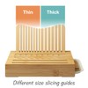 Bamboo Bread Slicer - Adjustable Width Guides. Sturdy Wooden Cutting