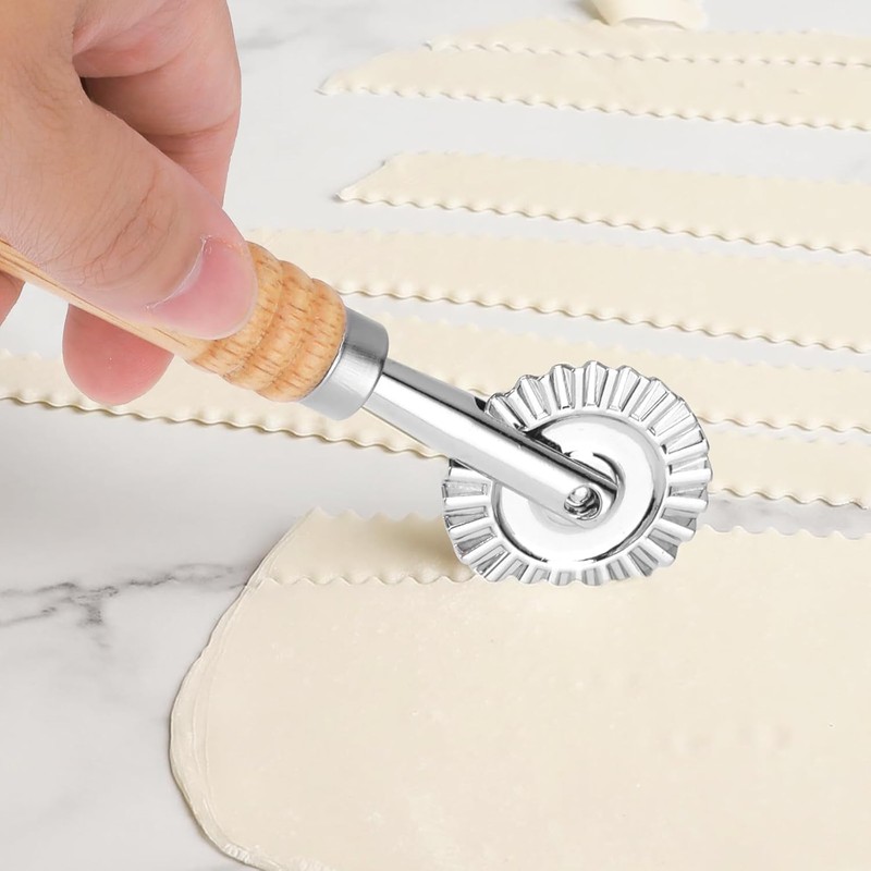 Pastry Wheel Cutter 2 PCS, Pasta Cutter Wheel with Long