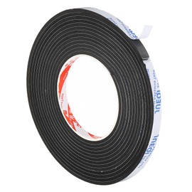 PATIKIL 5m/16.4ft Sealing Foam Tape, 10mm Wide 3mm Thick Single Sided Weather Stripping Door Furniture Seal Strip for Window Pipes Insulation, Black