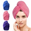 DK Essentials Premium Microfibre Hair Towels (65x25, Blue, Pink, Purple)