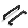 homdiy 6Pack Matte Black Cabinet Handles Square Drawer Pulls 5Inch