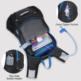 N NEVO RHINO - Mochila de hidratación ligera, mochila de correr con vejiga de agua de 2 litros, mochila de agua hidráulica para ciclismo, senderismo, rave para hombres y mujeres