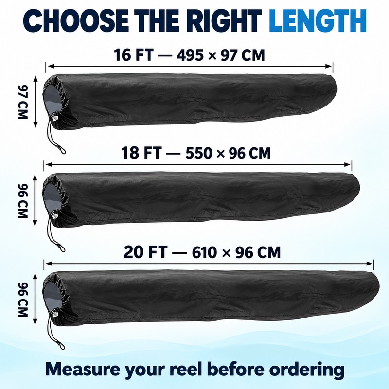 16 Ft Pool Solar Reel Protective Cover, Black Oxford Cloth