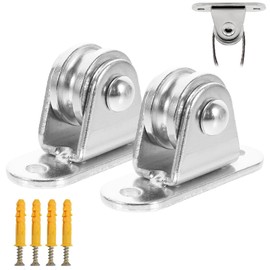 ZcrPrn Washing Line Pulley, Pulley Wheel, 2 Pcs Washing Line Pulley Kit Pulley Block for Sun Shade Sails Wave Sunscreen Canopy Cover, Fixed Pulley for Handling and Moving Sliding Wire Rope