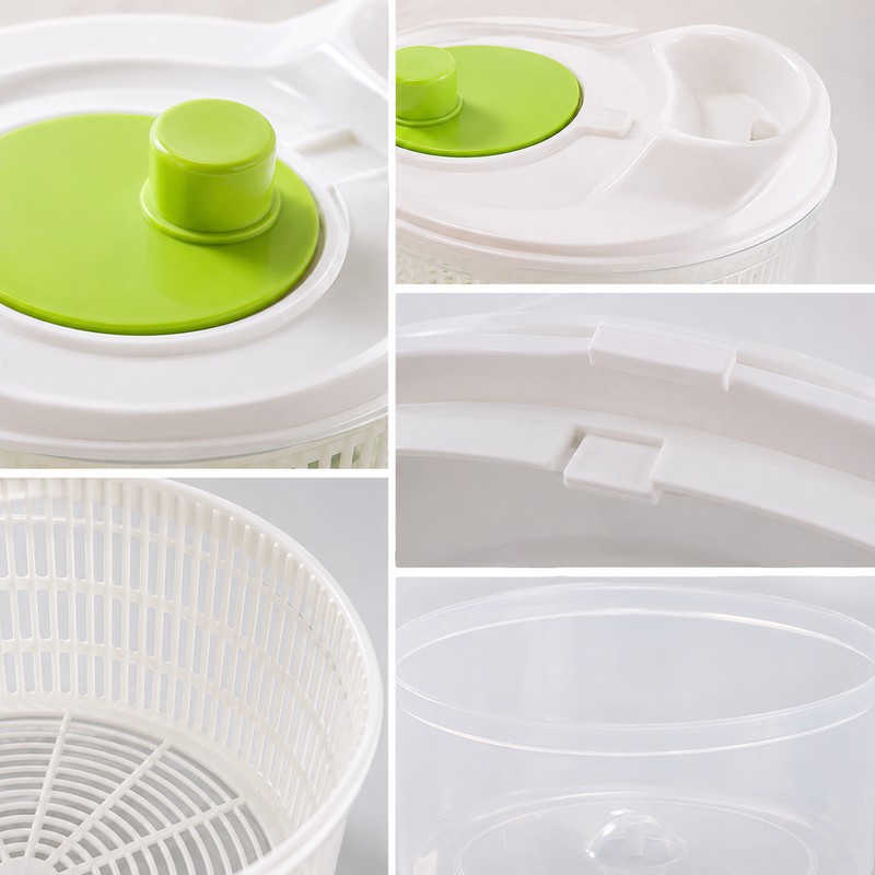 Manual Salad Spinner for Washing & Draining Produce – 3L