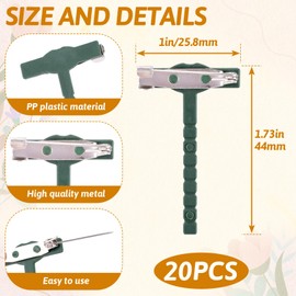 Winsyison 20pcs Boutonniere Safety Pins for Men, T-Shaped Corsage Pin, Plastic Boutonniere Clips for Wedding Birthday Parties Formal Dinners Business Events- Green