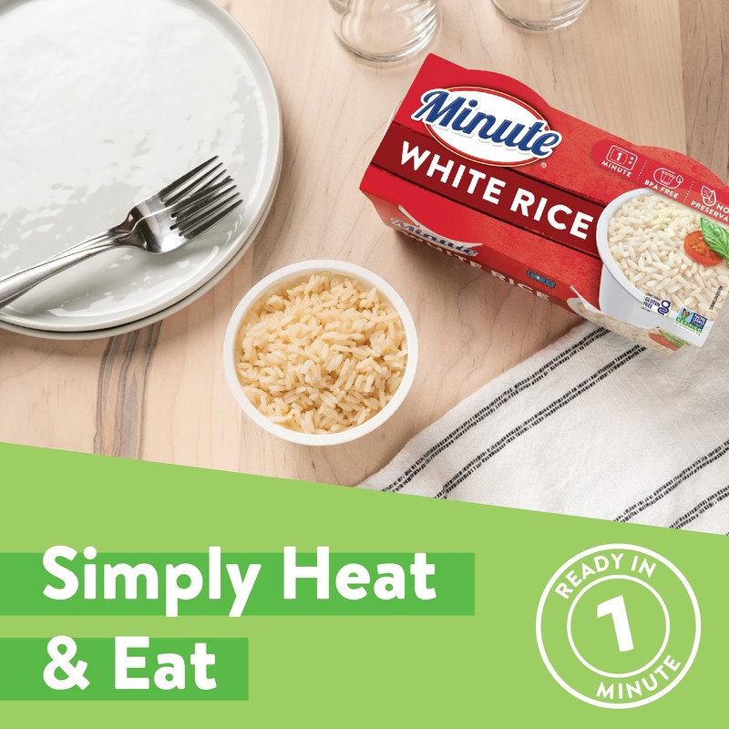 Minute Ready-to-Serve White Rice, Microwavable Rice Cups, 8.8-Ounce Cups (Pack