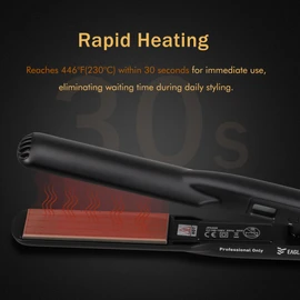 EAGLE FORTRESS Ceramic Flat Iron, 1 Inch Pro Hair Straightener with Digital LED Display, 30s Fast Heat to 180°C (356°F), 3 Temp Settings, Anti-Frizz & Shine