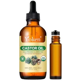 Yoken Aceite de Ricino  Organic Castor Oil EWG Verified, 4 oz                                                                                         