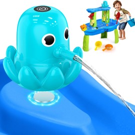 Water Table Pump - Cordless & Rechargeable Water Pump for Water Table with Magnetic Octopus Design, Quick-Install Outdoor Sand/Water Play Toys & Durable Accessories for Toddlers Kids (Green)
