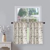 VOGOL Kitchen Curtain Valances for Small Windows, Gray Vines Embroidered