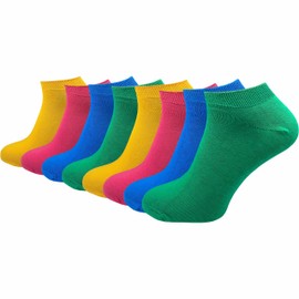 GAWILO Women's and men's trainer socks made of 100% pure cotton (8 pairs), short and thin natural socks, without pressing seam over the toes, Colourful, 43 - 46