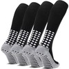 Ultrafun 4 Pairs Grip Soccer Socks Non Slip Knee High