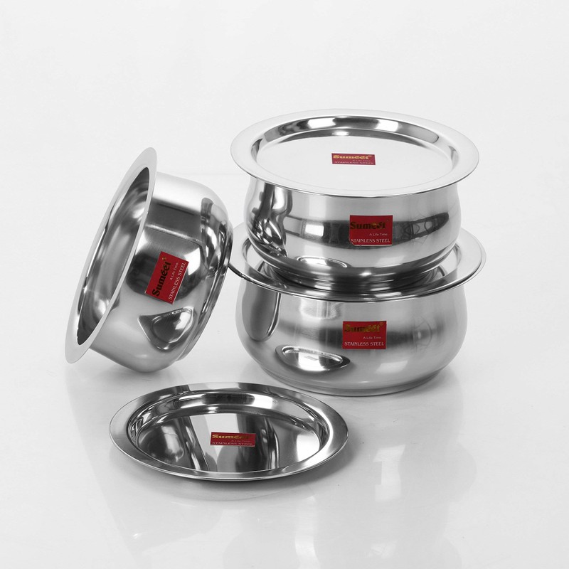 Sumeet Stainless Steel Cookware Set With Lid, 2.6, 3.3 L,