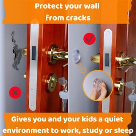 Strongest Door Stopper(6 PCS, 1.97“), Yunshan Clear Rubber Door Stops Wall Protector, Self Adhesive Door Handle Knob Wall Shield Bumper Guard for Wall Fridge Cabinets Headboard(Round)