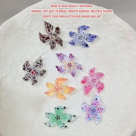 50PCS 3D Flower Nail Charms,Colourful Nail Art Charms Accessories,Nail Charms for Nails,Resin Charms,Nail Stickers Flowers,Suitable for Nail Crafts,DIY Nail Accessories,Decoration Supplies