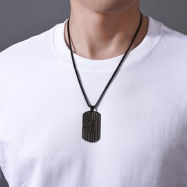 Dog Tag Cross Necklace for Men Boys Christian Baptism Religious Catholic First Communion Confirmation Gifts for Teenage Boy Joshua 1:9 America Flag Pendant Chain Military Army Presents Jewelry