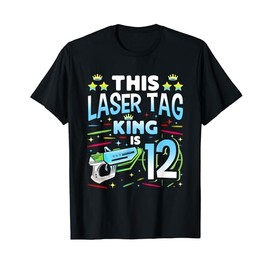 Laser Tag King Is 12 Funny Boy Lazer Tag Indoor Lasertag T-Shirt