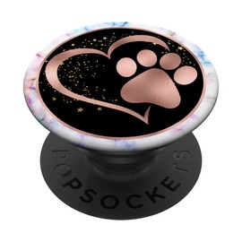 PopSocket PopGrip: Pink Heart Cat Dog Paw Print with Interchangeable