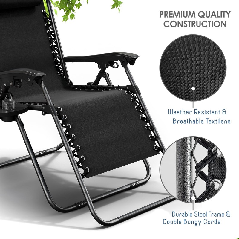 Nestl Zero Gravity Chairs, Portable Patio Lounge Chair Outdoor with