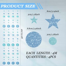 Papiergirlande Partydeko 4 Stück 16 Meter Bunt Glänzend Hochzeit Geburtstagsdeko