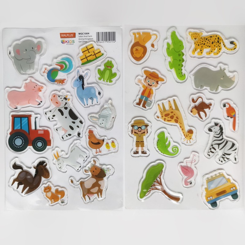 WALPLUS Gel Clings Removable Reusable for Kids Toddlers Classroom Nursery