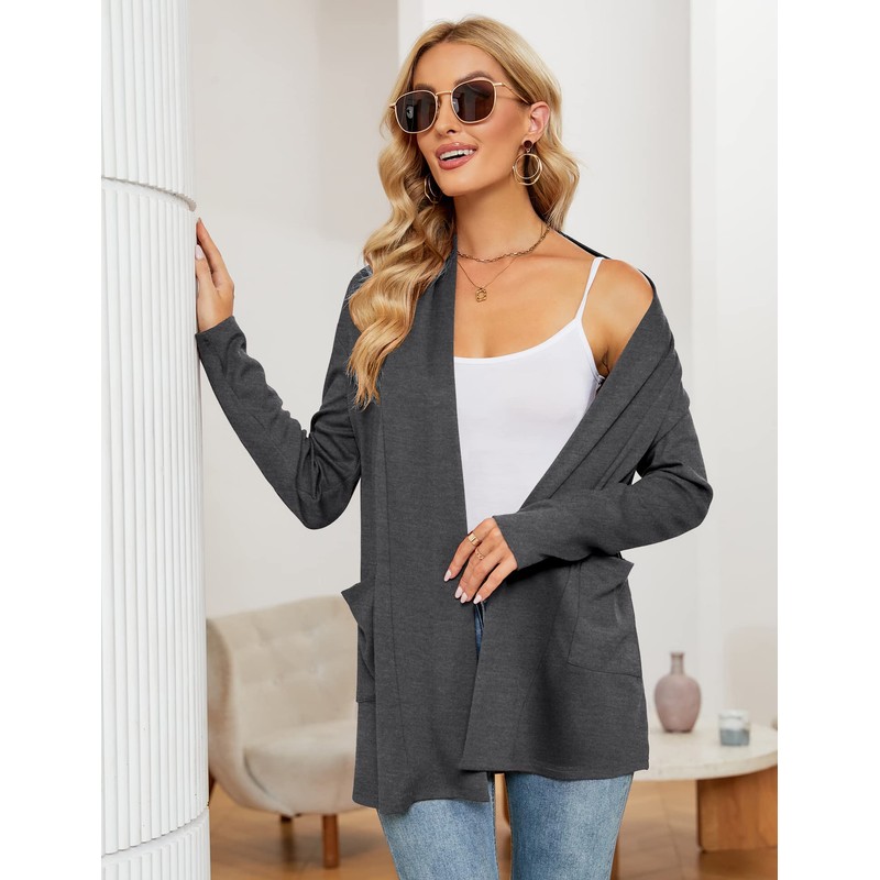 Rapbin Women's Open Front Cardigans Loose Casual Lightweight Cardigans Ladies