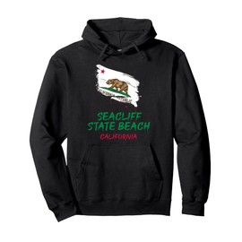 Seacliff State Beach California Paint Splatter Flag Vacation Pullover Hoodie