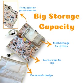 Portable Changing Pad For Baby with Cute Safari Animal Print - Perfect Gender Neutral Baby Shower Gifts & Newborn Essentials - Large, XL, Easy Clean, Foldable Baby Changing Pad Travel, Baby Must haves