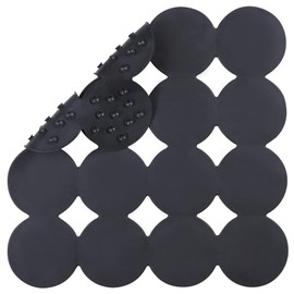 Webos Square Shower Mat Nonslip - Rubber Bathtub Mat with Suction Cups for Inside Shower Bathroom Floor (Black, 21X21)