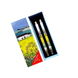 Decorative Gift Boxed Pen Set - Gorgeous Countryside design - 2 pens - great for work, home, ideal as a gift for friend, relative, colleague