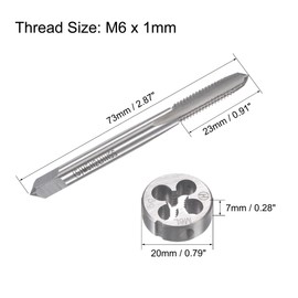 sourcing map M6 x 1 mm Left Hand Tap Die Tap Alloy Tool