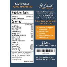 All Goods Products Baja Mineral Sea Salt – Fine Grain, 8 oz, 100% Natural,