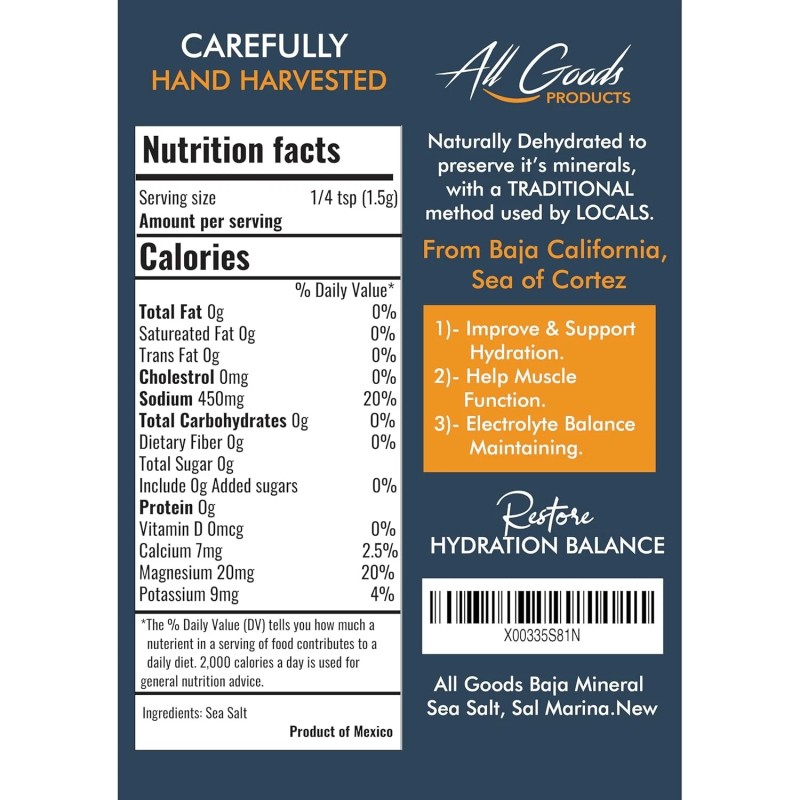 All Goods Products Baja Mineral Sea Salt – Fine Grain,
