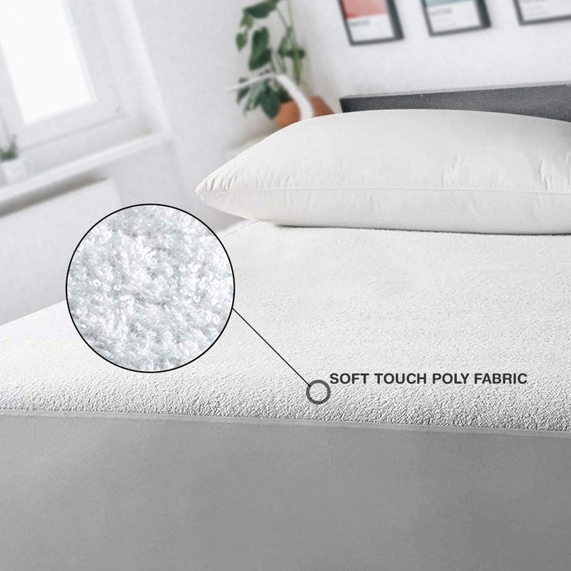 Vozbi Double Terry Towel Mattress Protector, Polycotton Mattress Protector, Waterproof