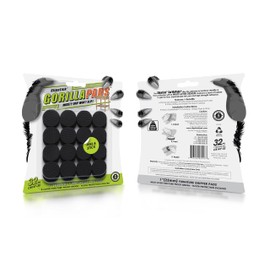 GorillaPads 1 Inch Non-Slip Furniture Pads/Gripper Feet Skids (Set of 32) Self Adhesive Rubber Floor Protectors, Round, Black, CB147-32
