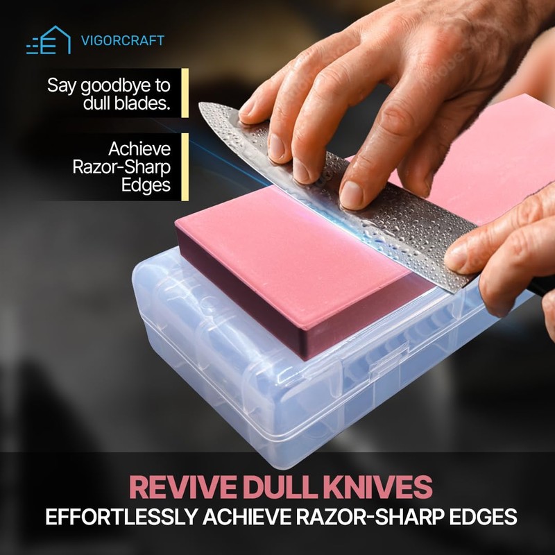 VIGORCRAFT Premium Japanese Whetstone Set - 1000 and 3000 Grit