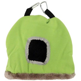 PARROT ESSENTIALS Medium Bird House Snuggle Hut Hideaway for Parrots, Budgies and Other Birds - Fun Coloured Soft, Cozy Hanging Tent Sack for Resting and Hiding - Toy Hammock Tent Makes Them Feel Safe
