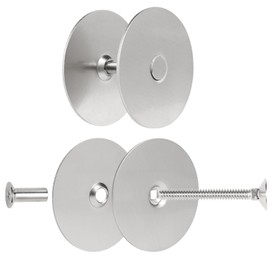 Door Knob Hole Cover Plate, 1 Pack 2-5/8" Diameter Round Heavy Duty Steel Deadbolt Cover Plate with Screws, Hole Filler Plates for Doors Holes and Locks, Silver