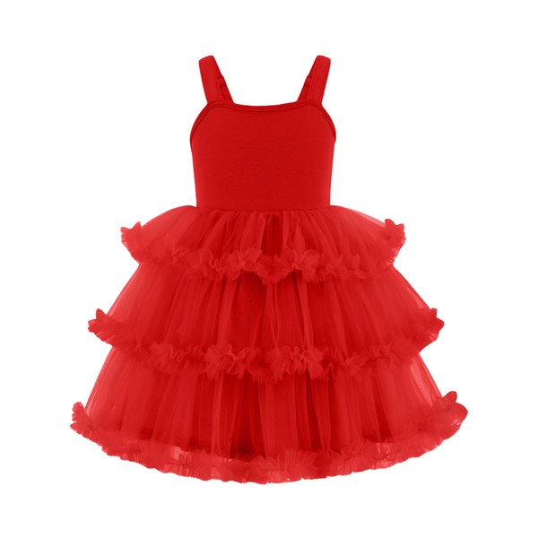 Arshiner Toddler Girls Tulle Dress Red Tutu Dresses for Girl