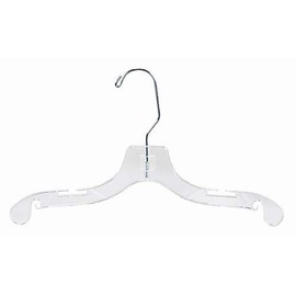 12" Plastic Child Hanger Clear With Zinc Hook - 100 Pcs - Kid Dress Hangers For Stores & Home Closet