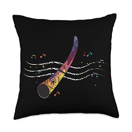 Play Didgeridoo, Alpenhorn, Play Orchestra Instrument, Lover, Music Teacher, Didgeridoo Throw Pillow, 18x18, Multicolor