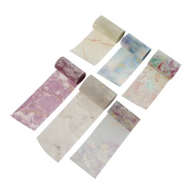 BIUDECO 6pcs Nail Transfer Paper Japanese Style Nail Art Stickers for DIY Manicure Easy Application with Unique Marble and Galaxy Designs for Home and Professional Use