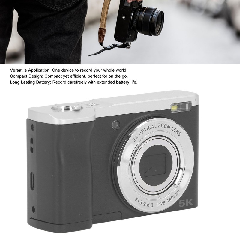 44MP Digital Camera 2.8in IPS Touch Screen 5K Dual Lens