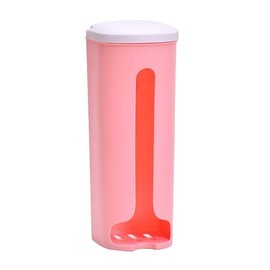 BAOOOFU Plastic Bag Holder Kitchen Grocery Plastic Bag Storage and Dispenser for Plastic Bags, Easy Wall Mount Cabinet Bag Saver, 27.5cm x 10cm x 10cm（Pink）